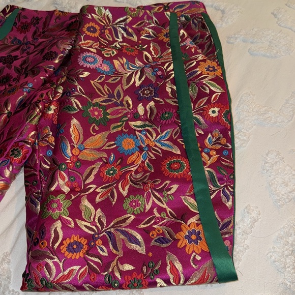 Stunning hot pink or fuschia and green floral suit by ASOS 33x32 42R jacket - Picture 11 of 15